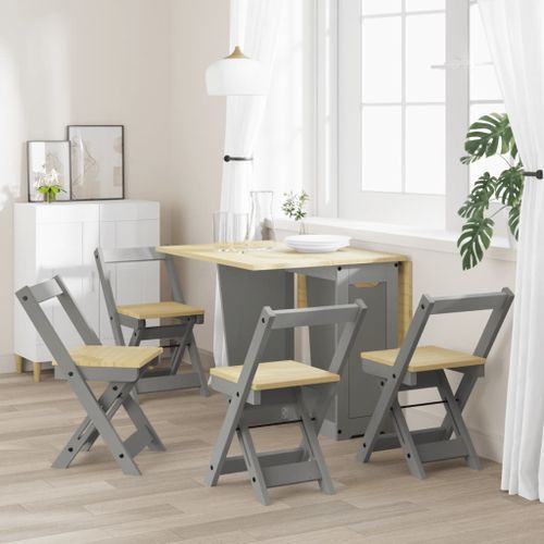 Chaises à manger pliables lot de 4 Corona bois de pin massif - Photo n°3; ?>