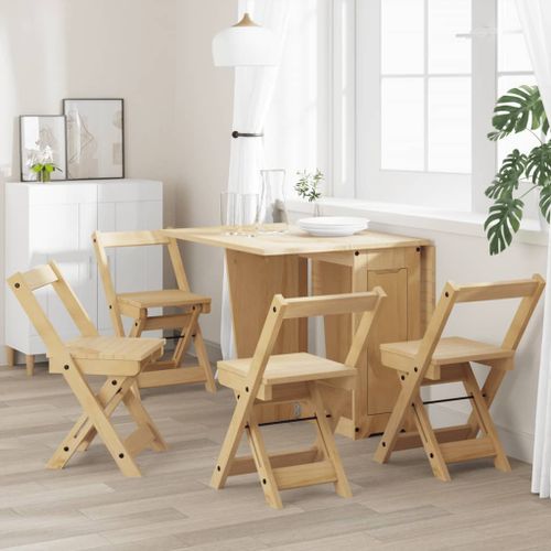 Chaises à manger pliables lot de 4 Corona bois massif de pin - Photo n°2; ?>