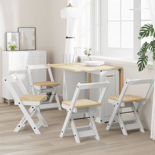 Chaises à manger pliables lot de 4 Corona bois massif de pin - Photo n°2; ?>