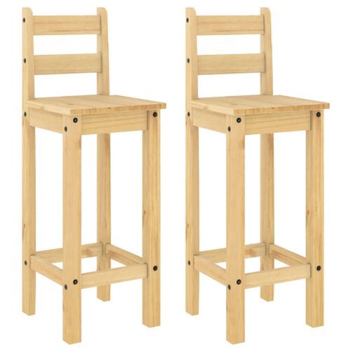 Chaises de bar 2 pcs bois de pin solide - Photo n°2; ?>