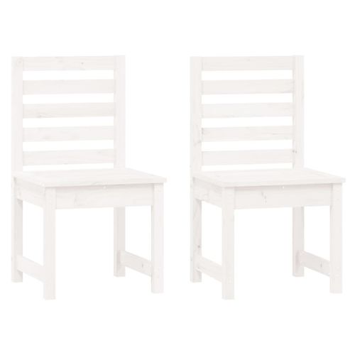 Chaises de jardin 2 pcs blanc 40,5x48x91,5cm bois massif de pin - Photo n°2; ?>