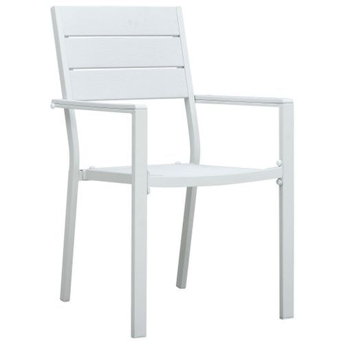 Chaises de jardin 4 pcs Blanc PEHD Aspect de bois - Photo n°2; ?>