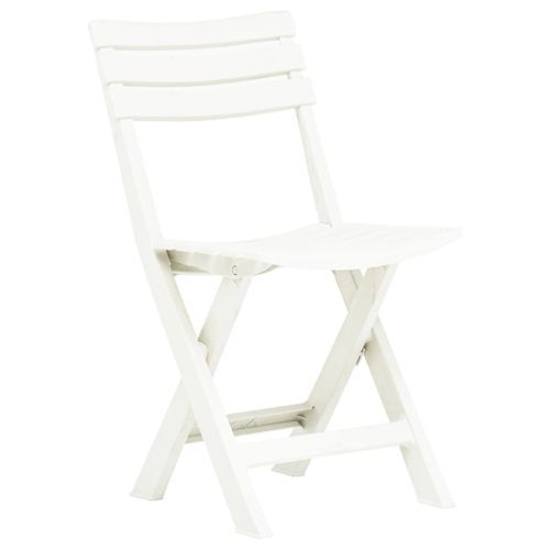 Chaises de jardin pliables 2 pcs Plastique Blanc - Photo n°2; ?>
