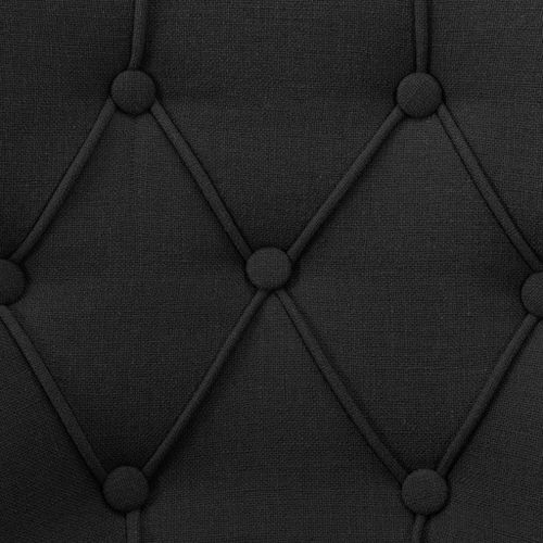 Chaises de salle à manger 2 pcs Noir Tissu 15 - Photo n°3; ?>