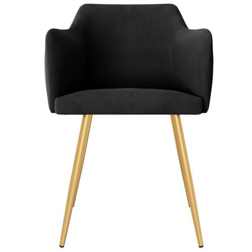 Chaises de salle à manger 2 pcs Noir Velours Loka - Photo n°3; ?>