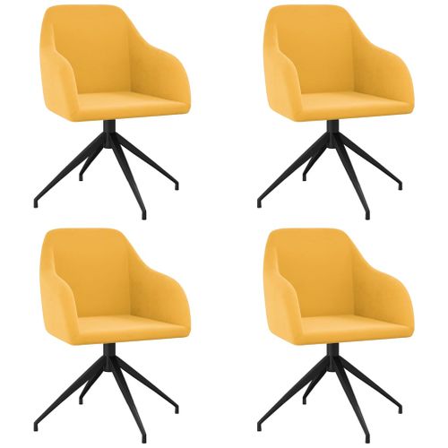 Chaises de salle à manger 4 pcs Jaune moutarde Velours 2 - Photo n°2; ?>