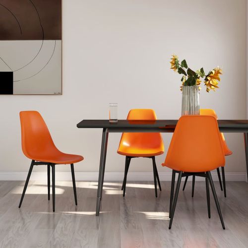 Chaises de salle à manger 4 pcs Orange PP - Photo n°2; ?>