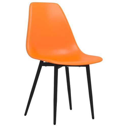 Chaises de salle à manger 4 pcs Orange PP - Photo n°3; ?>
