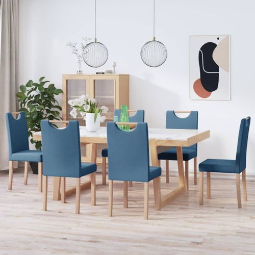 Chaises De Salle à Manger 6 Pcs Bleu Tissu 31 20 Chaises de salle à manger 6 pcs Bleu Tissu 31 - Photo n°2; ?>