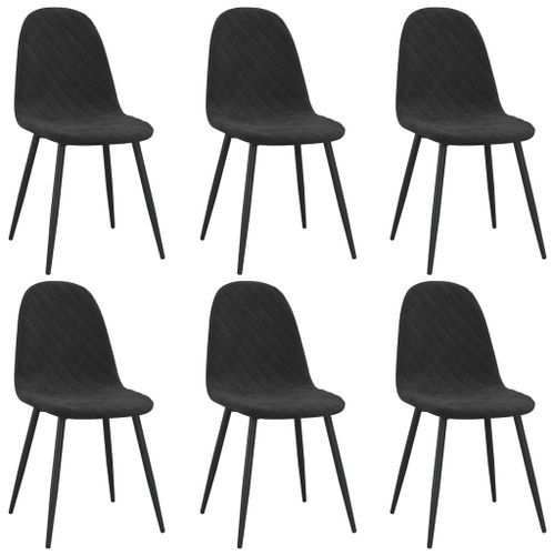 Chaises de salle à manger 6 pcs Noir Velours 15 - Photo n°2; ?>