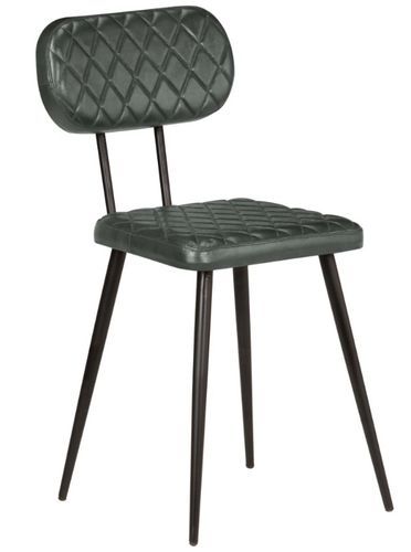 Chaises de salle à manger cuir gris et pieds métal noir Moundir - Lot de 2 - Photo n°2; ?>
