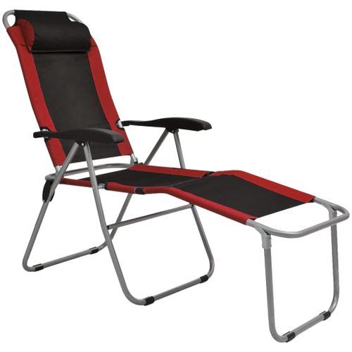 Chaises inclinables de camping 2 pcs Rouge et noir - Photo n°2; ?>