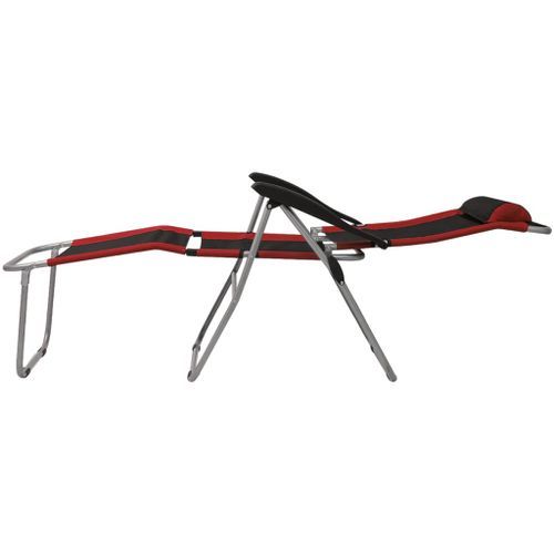 Chaises inclinables de camping 2 pcs Rouge et noir - Photo n°3; ?>