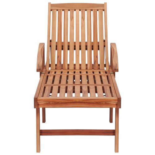 Chaises longues 2 pcs Bois de teck solide 2 - Photo n°3; ?>