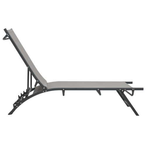 Chaises longues 2 pcs Textilène et acier - Photo n°3; ?>