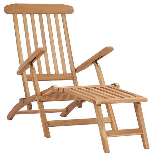 Chaises longues de jardin et repose-pied et table Bois de teck - Photo n°2; ?>