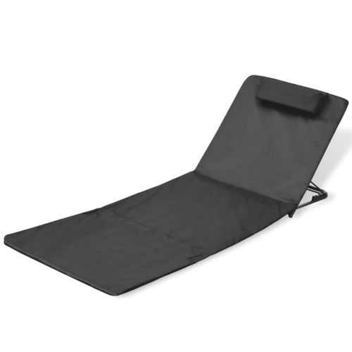 Chaises pliables de plage 2 pcs Acier enduit de poudre Noir - Photo n°2; ?>