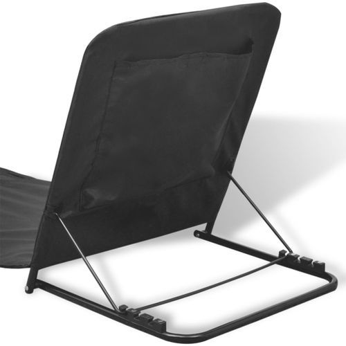 Chaises pliables de plage 2 pcs Acier enduit de poudre Noir - Photo n°3; ?>