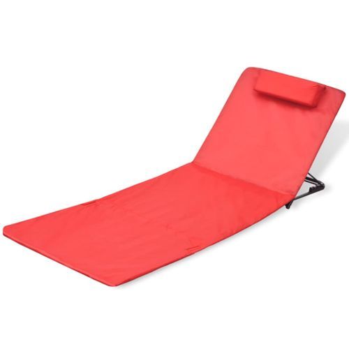 Chaises pliables de plage 2 pcs Acier enduit de poudre Rouge - Photo n°2; ?>