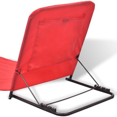 Chaises pliables de plage 2 pcs Acier enduit de poudre Rouge - Photo n°3; ?>