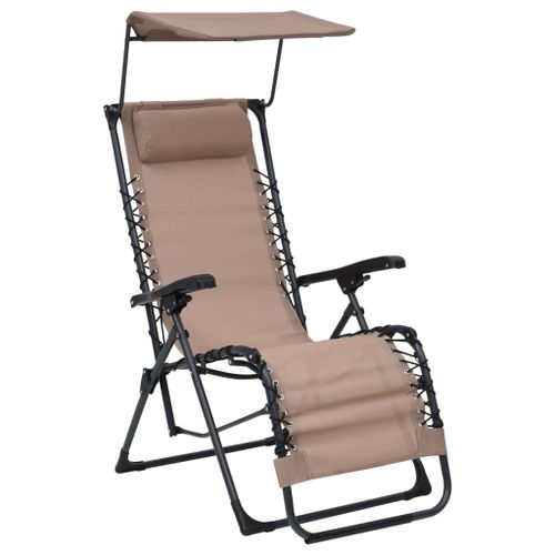 Chaises pliables de terrasse 2 pcs Textilène Taupe - Photo n°2; ?>