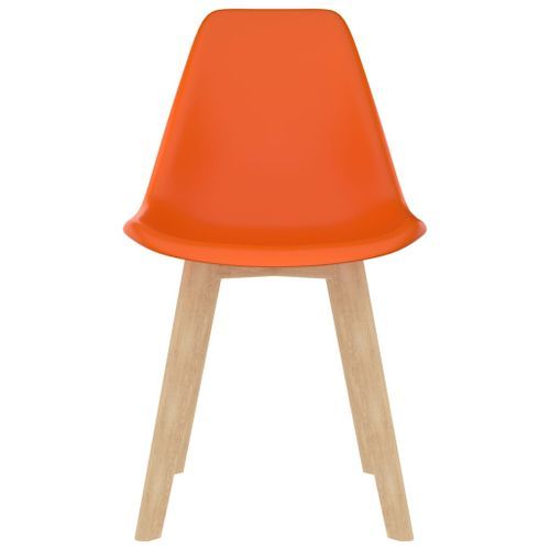 Chaises scandinave bois clair et assise orange Norva - Lot de 2 - Photo n°3; ?>