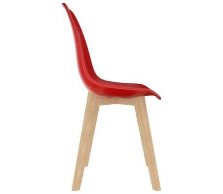 Chaises scandinave bois clair et assise rouge Norva - Lot de 2 - Photo n°3; ?>