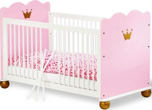 Chambre bébé 2 pièces pin massif blanc et rose Prinzessin Karolin - Photo n°2; ?>