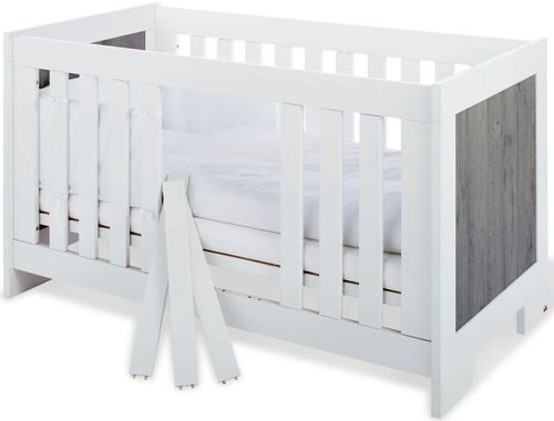 Chambre bébé 3 pièces bébé bois laqué blanc et gris Lolle - Photo n°2; ?>