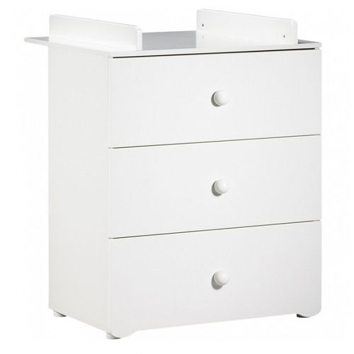 Chambre bébé Basic lit 60x120 cm et commode à langer laqué blanc - Photo n°3; ?>