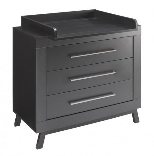 Schardt Chambre Bebe Miami Lit 70x140 Cm Et Commode A Langer Bois Noir Lestendances Fr