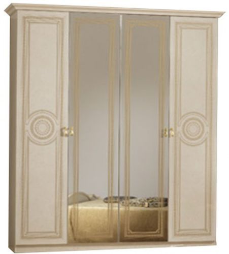 Chambre complète 6 pièces bois brillant beige Soraya 160 - Photo n°2; ?>