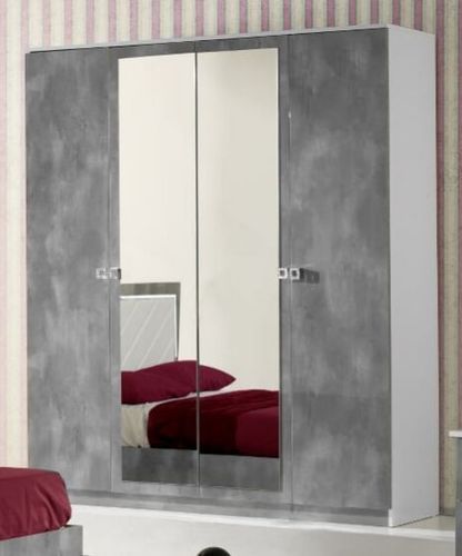 Chambre complète 6 pièces bois brillant gris et blanc Sting - Photo n°2; ?>