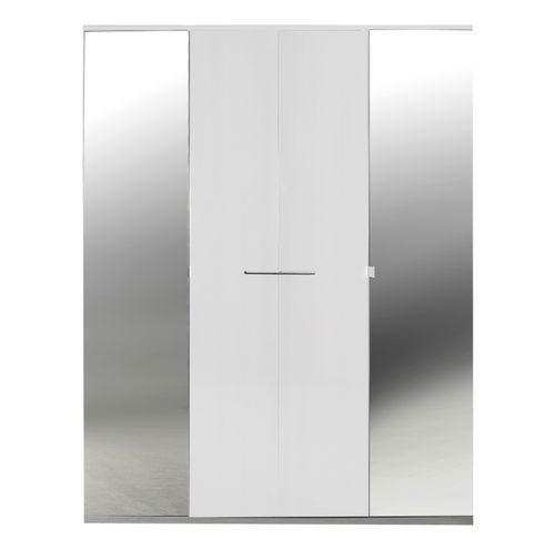Chambre complète avec environnement laqué blanc armoire 3 portes Italya 160 - Photo n°3; ?>