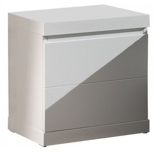 Chambre enfant 3 pièces lit chevet et armoire 2 portes bois laqué blanc Lara 90x200 cm - Photo n°3; ?>