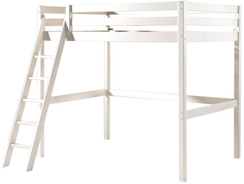 Chambre enfant 3 pièces lit fauteuil et commode 4 tiroirs pin massif blanc Pino 90x200 cm - Photo n°3; ?>