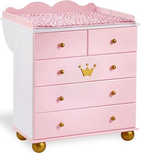 Chambre enfant 3 pièces pin massif blanc et rose Prinzessin Karolin - Photo n°2; ?>