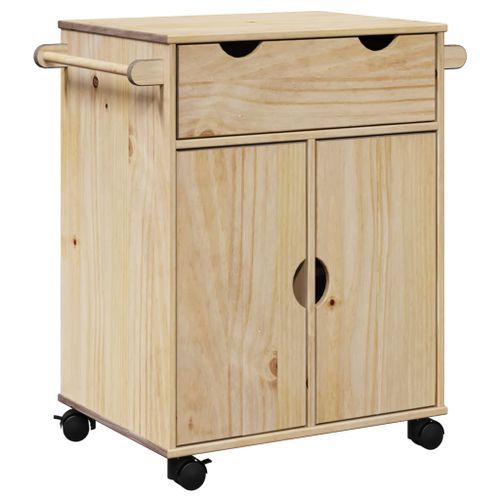 Chariot de cuisine OTTA 71x45x80 cm bois massif de pin - Photo n°2; ?>