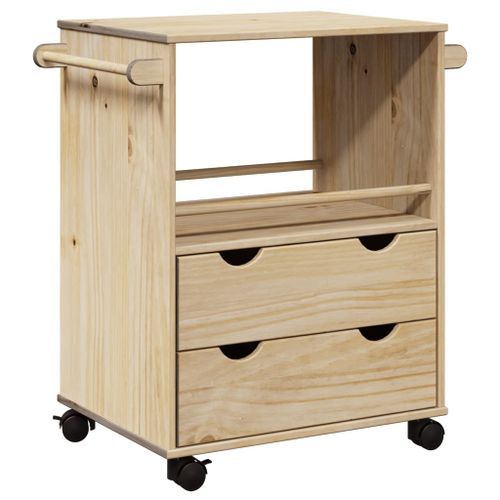 Chariot de cuisine OTTA 71x45x80 cm bois massif de pin - Photo n°2; ?>