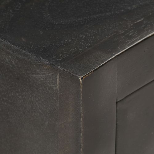 Chevet bois de manguier noir et pieds metal doré Viza - Photo n°2; ?>