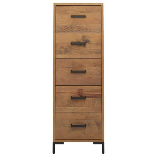 Chiffonnier 42x35x110 cm Bois de pin massif - Photo n°2; ?>