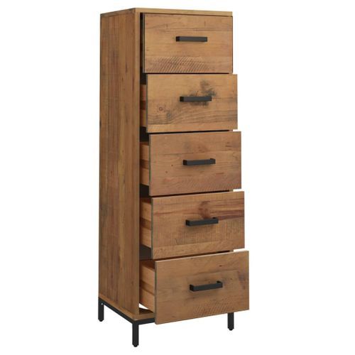 Chiffonnier 42x35x110 cm Bois de pin massif - Photo n°3; ?>