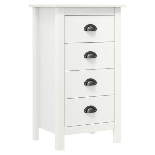 Chiffonnier Hill Range Blanc 46x35x80 cm Bois de pin solide - Photo n°2; ?>