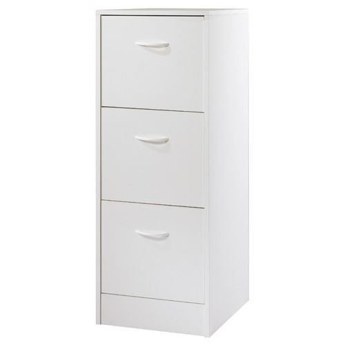 Classeur 3 tiroirs dossiers suspendus blanc Office H109 cm - Photo n°2; ?>
