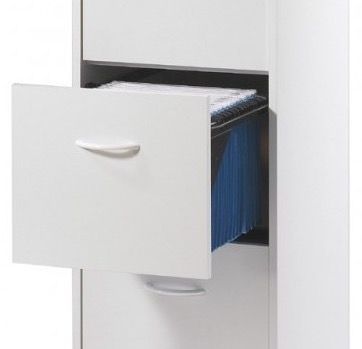 Classeur 4 tiroirs pour dossiers suspendus blanc Office H140 cm - Photo n°2; ?>