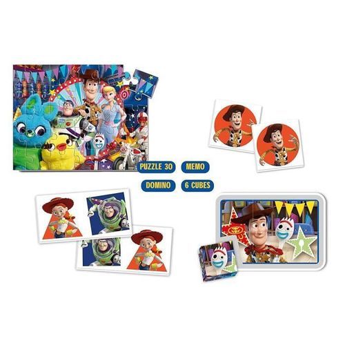 CLEMENTONI Edukit 4 en 1 - Toy Story 4- Mémo, Domino, Puzzle et Cubes - Photo n°2; ?>