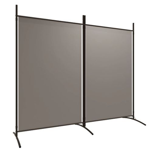 Cloison de séparation 2 panneaux Anthracite 175x180 cm Tissu - Photo n°2; ?>