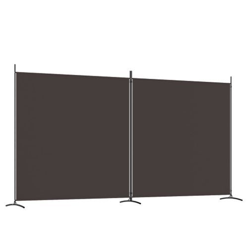 Cloison de séparation 2 panneaux Marron 348x180 cm Tissu - Photo n°2; ?>