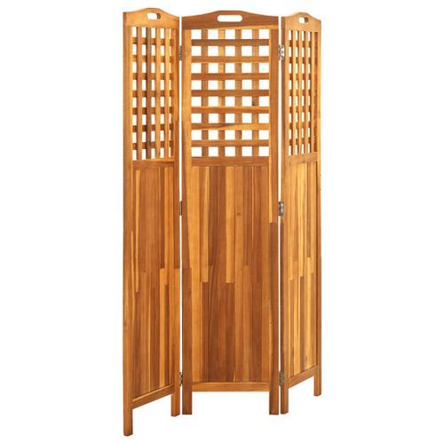 Cloison de séparation 3 panneaux 121x2x170 cm Bois d'acacia - Photo n°3; ?>