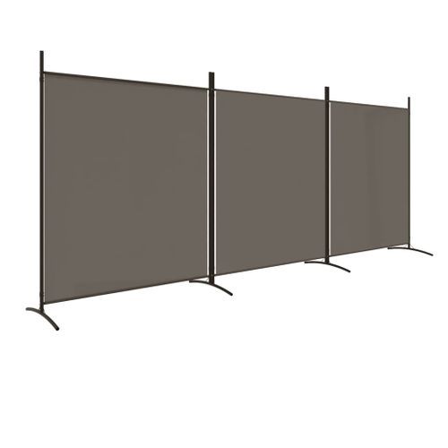 Cloison de séparation 3 panneaux Anthracite 525x180 cm Tissu - Photo n°2; ?>